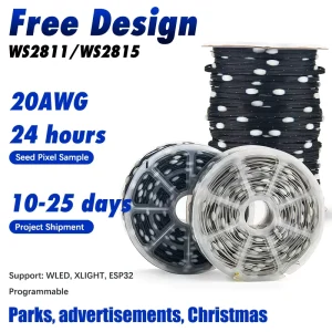 Christmas 3PIN 12V Pixel LED RGB WS2811 String Lights Outdoor DIY Cuttable Programmable Full Color Light Decorations