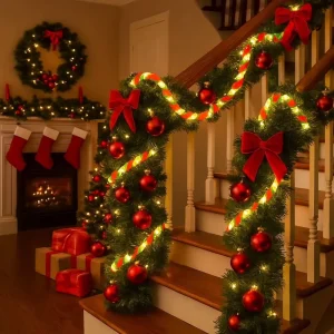 Christmas 8 Modes Remote Control Candy Cane Rope Light IP65 5M 10M USB Adapter for Party Garden