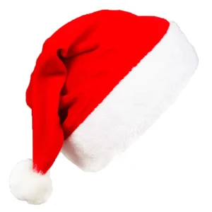 Christmas Adult Santa Hat Character Style Winter Party Short Plush Costume Unisex Festive Custom Logo Embroidery 56-58cm
