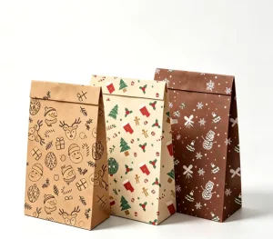 Christmas Art Paper Gift Bag Die Cut Handle Holiday Candy Treat Bag for Halloween Party Low MOQ Fast Delivery