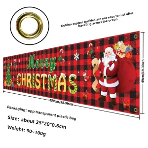 Christmas Banner Courtyard Decoration Polyester Party Holiday Custom Hanging Fabric Pennant High-definition Digital