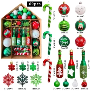 Christmas Baubles Ornaments Gift Box Set Xmas Tree Hanging Decorations 3D Special Shapes Holiday Home Party Decor