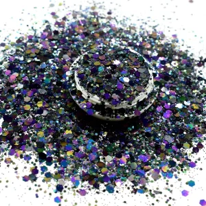 Christmas Black Craft Chunky Glitter for Tumbler Cosmetic Swimming Ring Sprinkling Slime Party Decorations