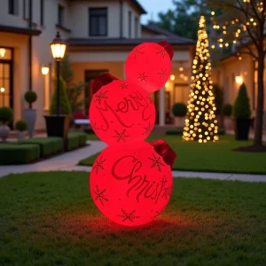 Christmas Blow molded Stacked Snowball Decorations Large PP Decorative Snow Globes