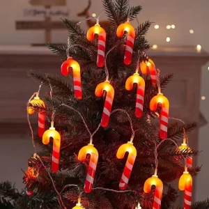 Christmas Candy Cane Atmosphere Light Festive Decorative Lights Battery Operated Lights for Winter Festival Party Indoor Decor