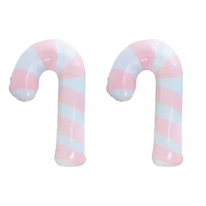 Christmas Candy Cane-shaped Cartoon Foil Balloon Party Decorations for Holiday Gatherings and Photos