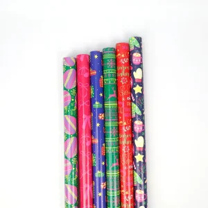 Christmas Cartoon Gift Wrapping Paper Roll Premium Coated Paper for Holiday Gift Packaging