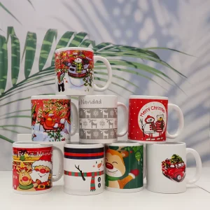 Christmas Ceramic Mug Porcelain Coffee Cup Holiday Gift Cup for Home Office