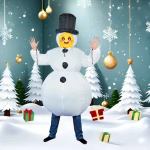 Christmas Cosplay Dress up Party Blow up Suit Cute Inflatable Snowman Costume for Adult
