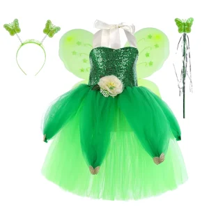 Christmas Cosplay Fancy Party Girls Princess Inspired Tinkerbell Dress Halloween Carnival Birthday Fairy Butterfly Costumes