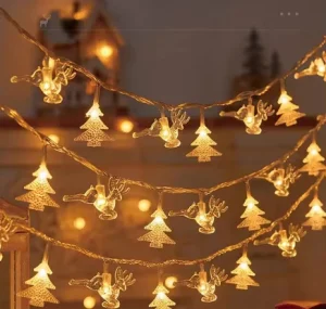 Christmas Decoration Fairy Lights Acrylic Transparent Star Jump Deer String Light USB Battery Operated LED String Light