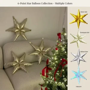 Christmas Decoration Hexagon Star Shaped Foil Balloon for Party Wall Hanging Decor