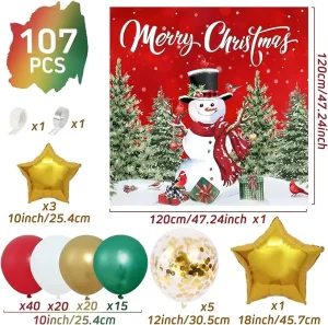 Christmas Decoration Latex Balloon New Year Silk Screen Printed Balloons New Year Christmas Holiday Home Decor