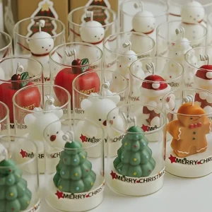 Christmas Decoration Ornaments Creative Aromatherapy Glass Candle Handmade Home Decor Gift Set Scented Candles in Jar