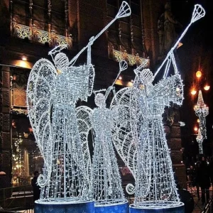 Christmas Decorations Lighted Garden Decor Outdoor Angels Motif Lights