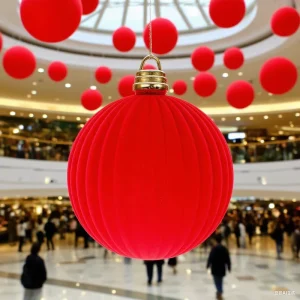 Christmas Decorations Velvet Plush Ornaments Shopping Center Party Decorations Christmas Decorative Balls 25 cm