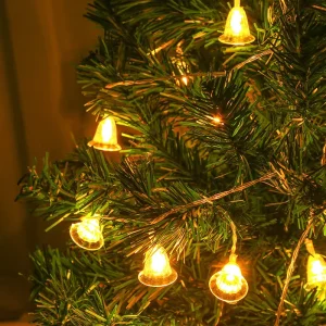 Christmas Decorative Outdoor IP44 Waterproof LED String Lights Remote Control USB Powered Dimmable Snowflake Bells Five Pointed