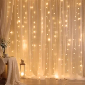 Christmas Decorative Outdoor Waterproof IP65 RGB Solar Tree Festoon String Curtain Lights LED Fairy Light