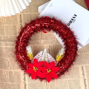 Christmas Decorative Wreath Ornaments PVC Handmade for Indoor Mall Window Decoration