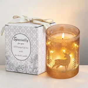 Christmas Deer Scented Candle Gift Box Glass Jar Aromatherapy Candle for Xmas Wedding Home Decor Present
