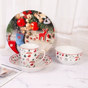 Christmas Design Porcelain Dinnerware Set Ceramic Tableware for Holiday Celebrations