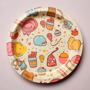Christmas Eco-Friendly Biodegradable Thick Disposable Food Grade Paper Plates Festive Printed Party Tableware