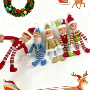 Christmas Elf Doll Festival Atmosphere Decoration Vinyl Head Male and Female Bookshelf Ornament