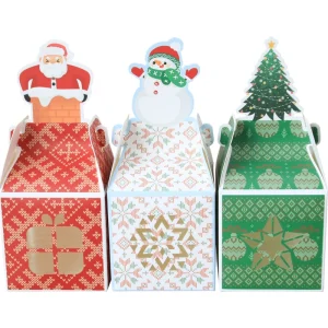 Christmas Eve Foldable Kraft Paper Gift Box Matt Lamination Recyclable Holiday Party Favor Packaging for Candy for Chocolate