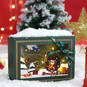 Christmas Eve Gift Surprise Empty Gift Box Creative Christmas Thanksgiving Packaging Recyclable Cardboard Box PVC Transparent