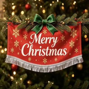 Christmas Eve Hanging Banner Decor Hotel Banquet Party Backdrop Christmas & New Year Scene Decoration