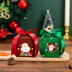 Christmas Festival Laser Cut Favor Small Gift Boxes For Presents Wedding Favors Candy Boxes With Ribbon For Event Bridal Shower