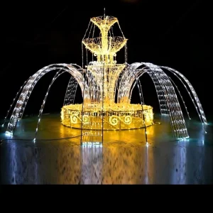 Christmas Festivals 3D Fountain Shape Iron Frame IP65 Multi-color RGB LED Decorative Lights Remote Control Outdoor Lighting