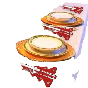 Christmas Festive Home Table Decoration 4PCS Christmas Tree Cutlery Bag Unique Exquisite Cutlery Holder Organizer for New Year