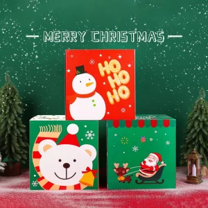 Christmas Folding Gift Boxes Paper Candy Ornaments for Party Favors Christmas Gift Packaging