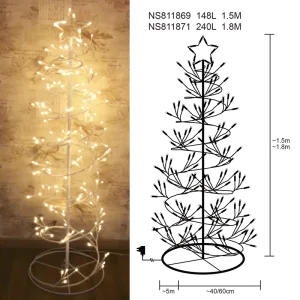 Christmas Garden Decoration Metal Led Warm White Tree Top Star Spiral Tree Lights Outdoor Waterfall Christmas Lights