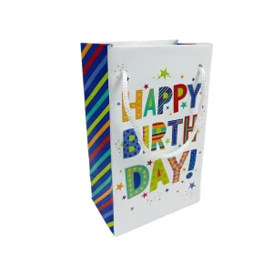 Christmas Gift Bag Packaging Eco Friendly Handmade White Paper Bags