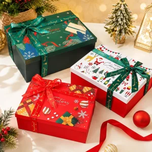 Christmas Gift Box Covered with a Hard Cardboard Packaging Box Designed for Folding and Storing Christmas Gifts