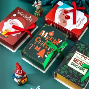 Christmas Gift Boxes Chocolate Candy Cookie Packaging Box Bag Christmas Party Decorations for Home Navidad New Year