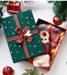 Christmas Gift Boxes Custom Logo Matt Lamination Kraft Paper Reusable Packaging