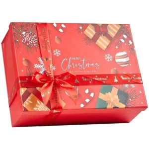 Christmas Gift Boxes with Lids, Large Foldable Cardboard Boxes