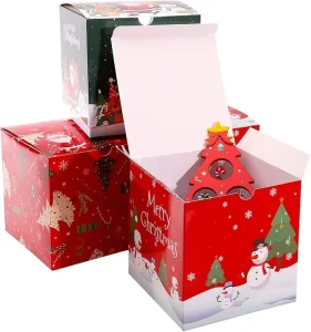 Christmas Gift Boxes with Lids Multi Design Festival Gift Packaging Boxes Suitable for Pastries Candy Holiday Bakery Treats