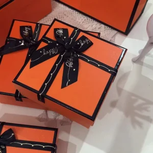 Christmas Gift Packaging Set Custom Cardboard Luxury Gift Ribbon Box With Paper Bag