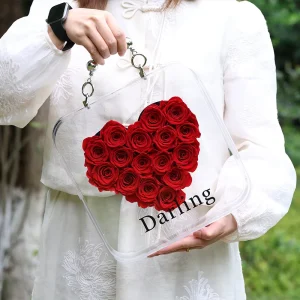 Christmas Gifts Eternal Roses in Acrylic Natural Preserved Roses Flower for Mother’s Day Valentine’s Day Gift