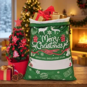 Christmas Gifts Santa Sacks Packaging Drawstring Bag Santa Sack Large Size Canvas Christmas Drawstring Gift Bags