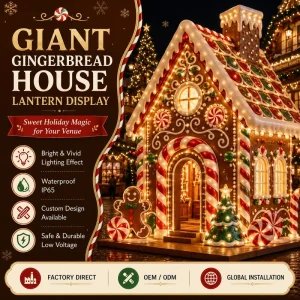 Christmas Gingerbread Man House for Mall Decoration