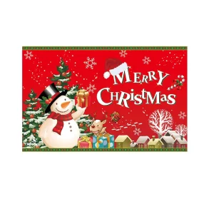 Christmas Halloween New Year Photography Background Banner 180x115cm Snowman Tree Polyester Durable Party Decoration