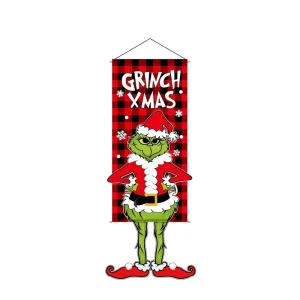 Christmas Hanging Flag Banner for Door Porch Xmas Decoration Home Party Holiday Celebrations