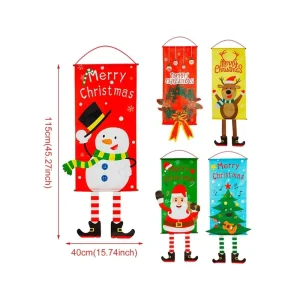Christmas Hanging Flag Decoration for Home Doors