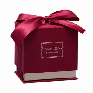 Christmas Holiday Gift Boxes with Silk Ribbon Closure for Candy Packaging Wedding Gift Boxes Two Piece Rigid Setup Boxes