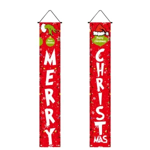 Christmas Holiday Supplies Decorative Hanging Flag Banner